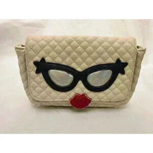 Charming Charlie Red Lips Sunglasses Face Crossbody Chain Handbag